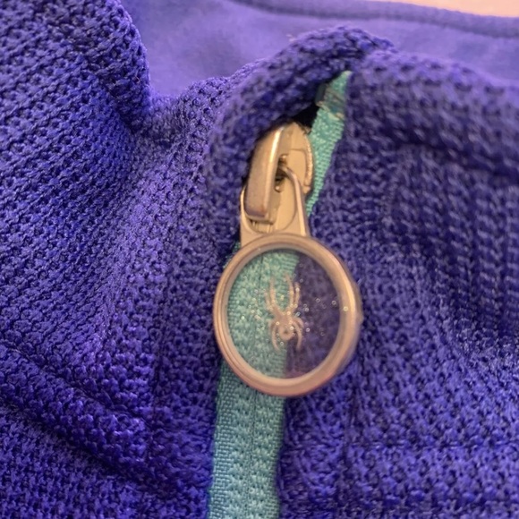 SPYDER FULL ZIP BLUE SWEATER JACKET Sz L 14/16 - Picture 5 of 12